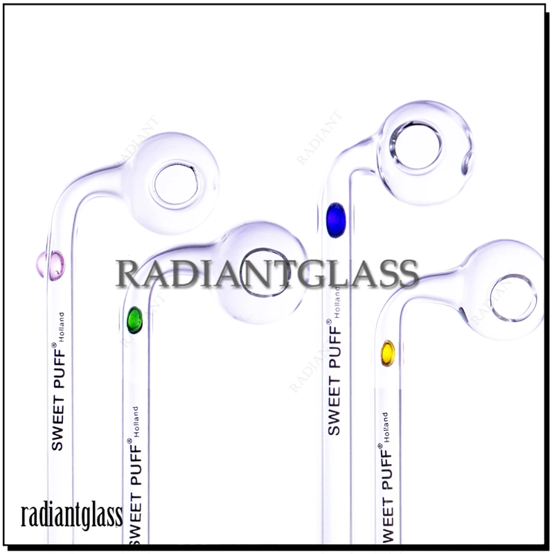 High Borosilicate Glass Wholesale/Supplier Glass Sweet Puff Oil Burner Pipe with Colored Spot Hot Sell
