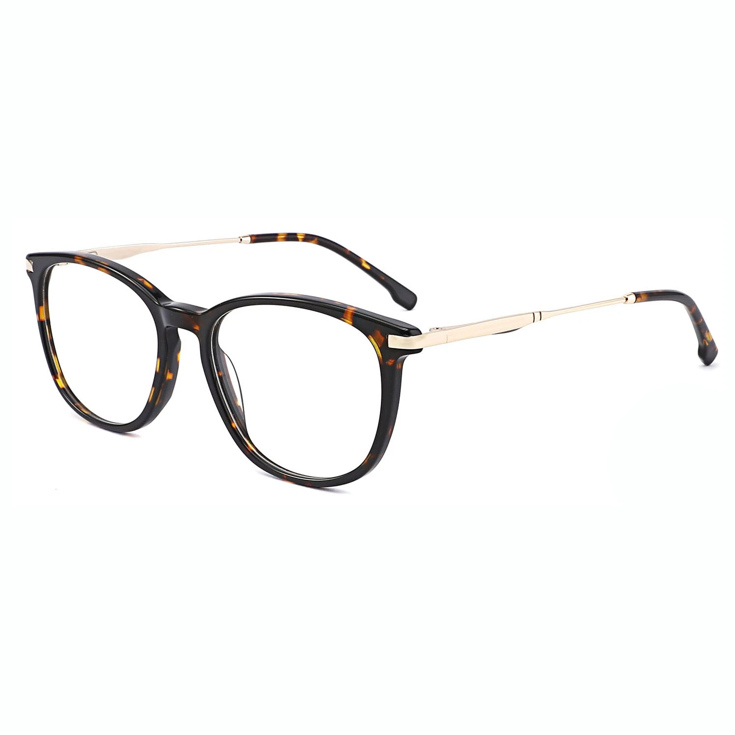 Listos los bienes de estilo moda Demi gafas de acetato para hombres moda retro de templo de metal decorativos marcos de óptica