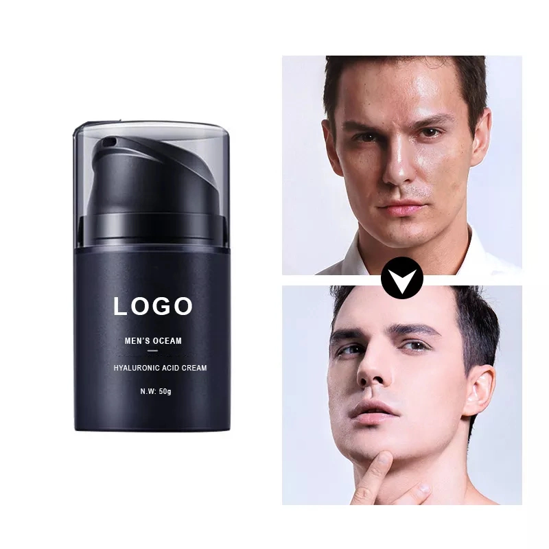 OEM Custom Logo Deep Hydrating Men's Facial Cream Firming Hyaluronic Acid Face Cream for Men