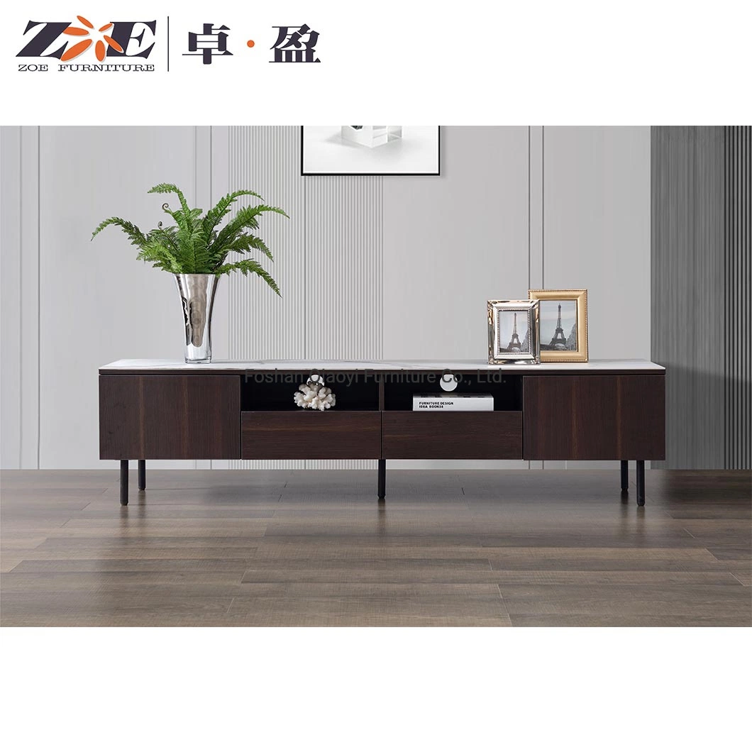 Salon moderne mobilier rangement Table basse et meuble TV Meuble de téléviseur extensible en marbre
