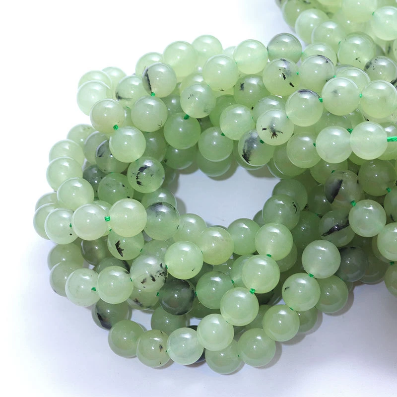 Natural Green Grape Prehnite Gemstone Beads for Jewelry Making & Crafts DIY