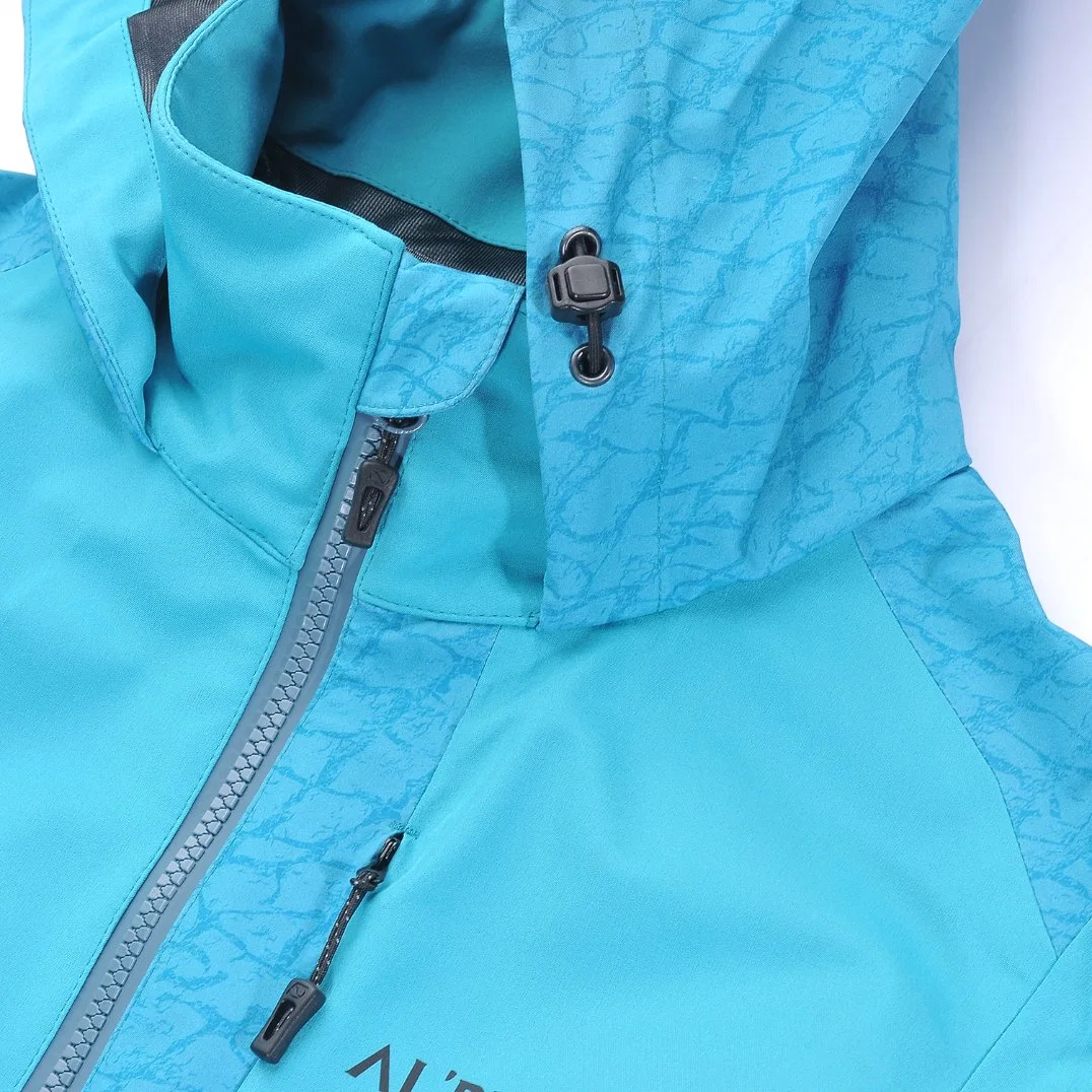 Lady's Outdoor servidumbre Windproof Softshell ligero transpirable chaqueta impermeable con capucha