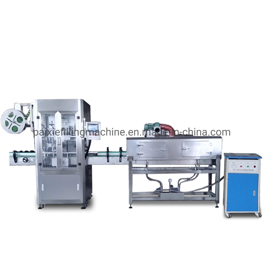 Automatic Px-Bwm300 Application Electric Steam Shrinking Juice Essential Oil Product Galss Plastic Bottle Labeling Sleeving Shrinking Wrapping Machine