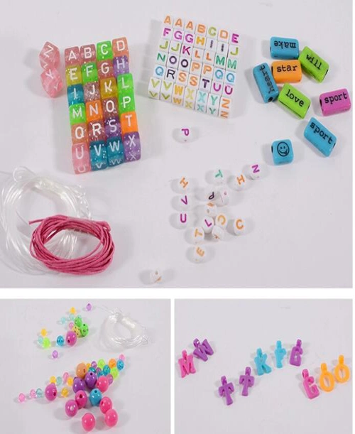 Personalized Girls Jewelry Toys Plastic Beads Set Funny DIY Kids Crafts