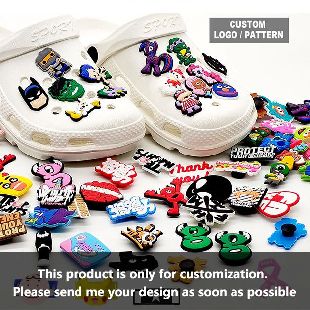 2023 New Custom Logo Wholesale Bulk Designer Flower Mexican Clogs Pieces Garden Shoe Accessories Crock Croc Charms Vendo