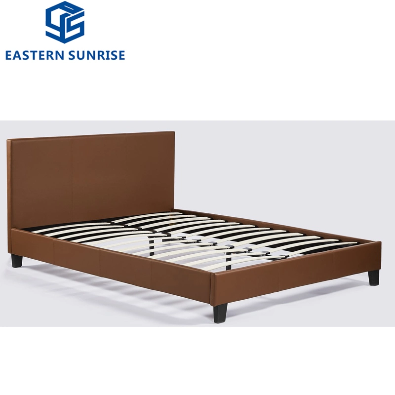 Hotel Furniture King Queen Size PU Fabric Bed