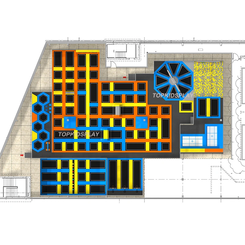 New Style Kids Indoor Playground Trampoline Park Equipment with Small Maze for Sale