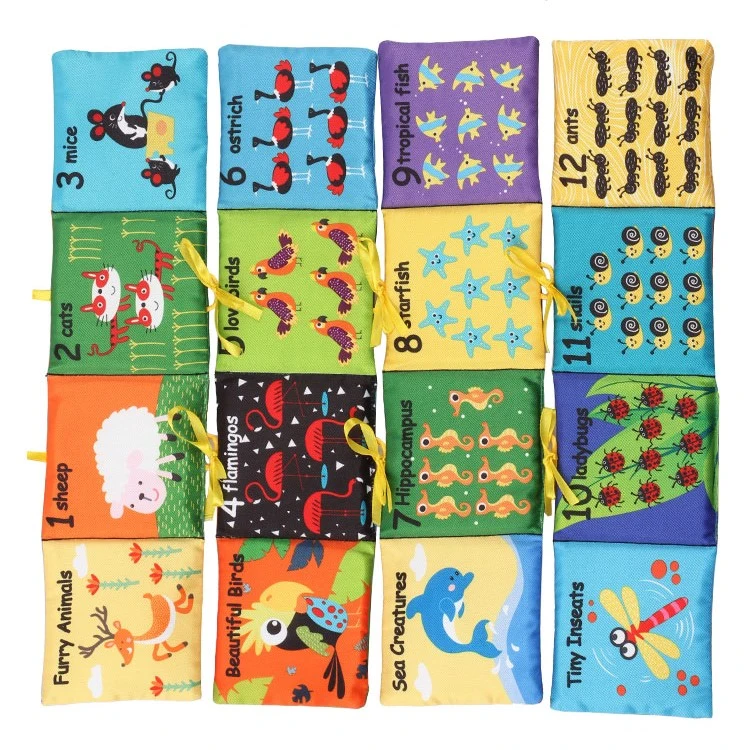 La mode tout à fait personnalisée Tissu Tissu animal d'apprentissage bébé livre cadeau jouet des enfants livre avec logo personnalisé (CB13)