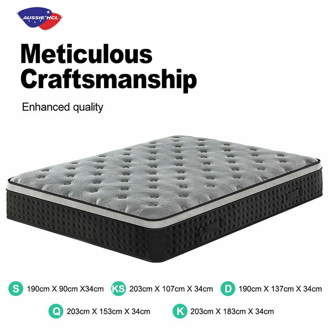 137X190 Matelas Orthopedic 7 Zone Double Queen King Single Mattress Pocket Spring Latex Foam Medium Firm Height 34cm