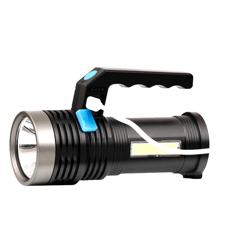 Super Bright USB Rechargeable Lights Portable Outdoor Searchlight with Side Lights