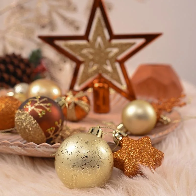 Christmas Small Gifts Decor Gold Xmas Tree Baubles Christmas Ball & Tree Ornaments