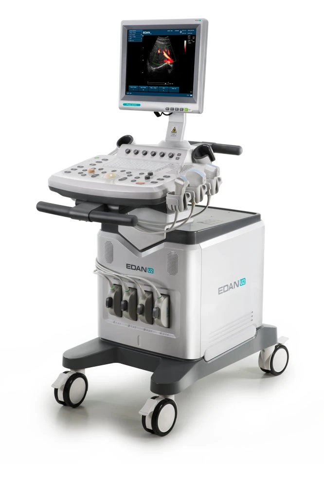 Edan U2 Veterinary Trolley Ultrasound Machine con Convex/Linear/Transvaginal Transducer