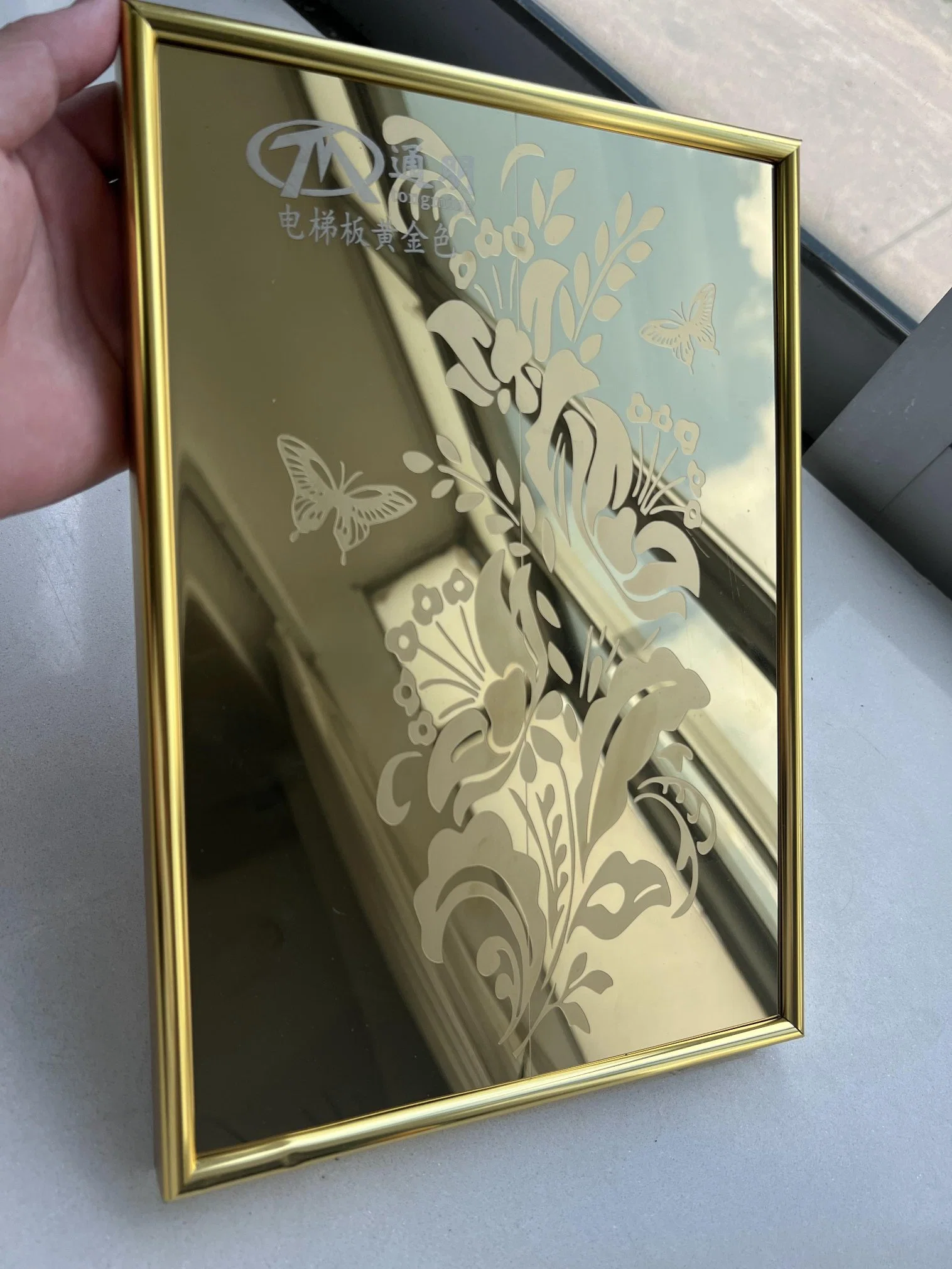 High quality/High cost performance  Mirror Stainless Steel Gold Color Etched Stainless Sheet for Luxury Decoration