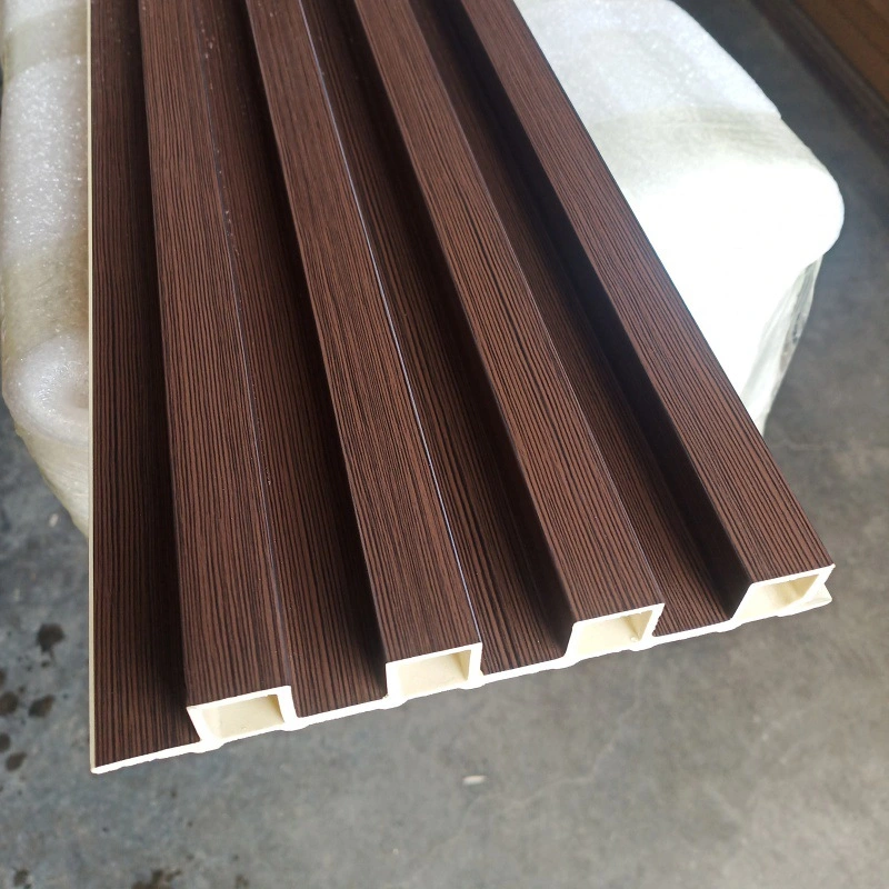 Wholesale/Supplier Wood Composite Interior Fluted Panels WPC Wall Panel Clading Indoor Fireproofing Wall WPC Co-Extruded Fluted Cladding Panel