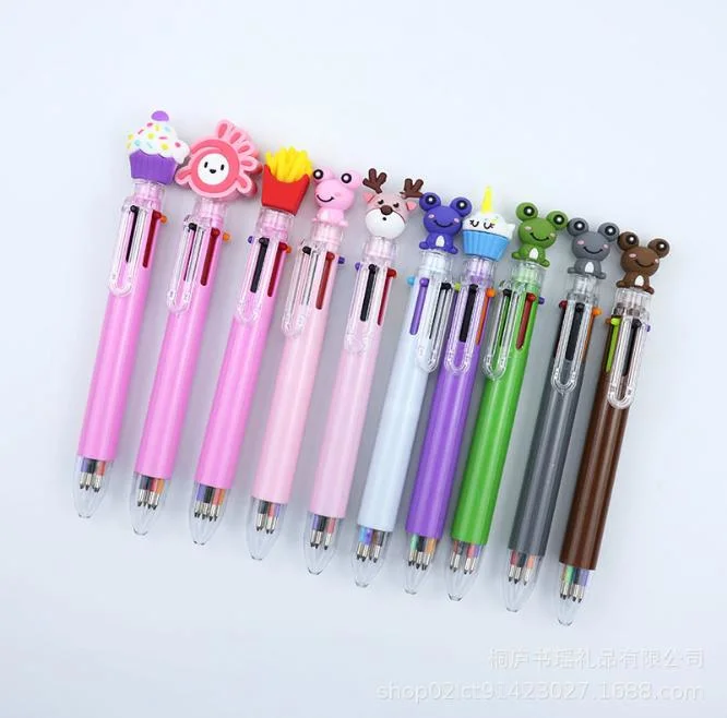 Customized Student Stationery Cartoon Pen Doll Toys Cartoon Character Plastic Kids Toy