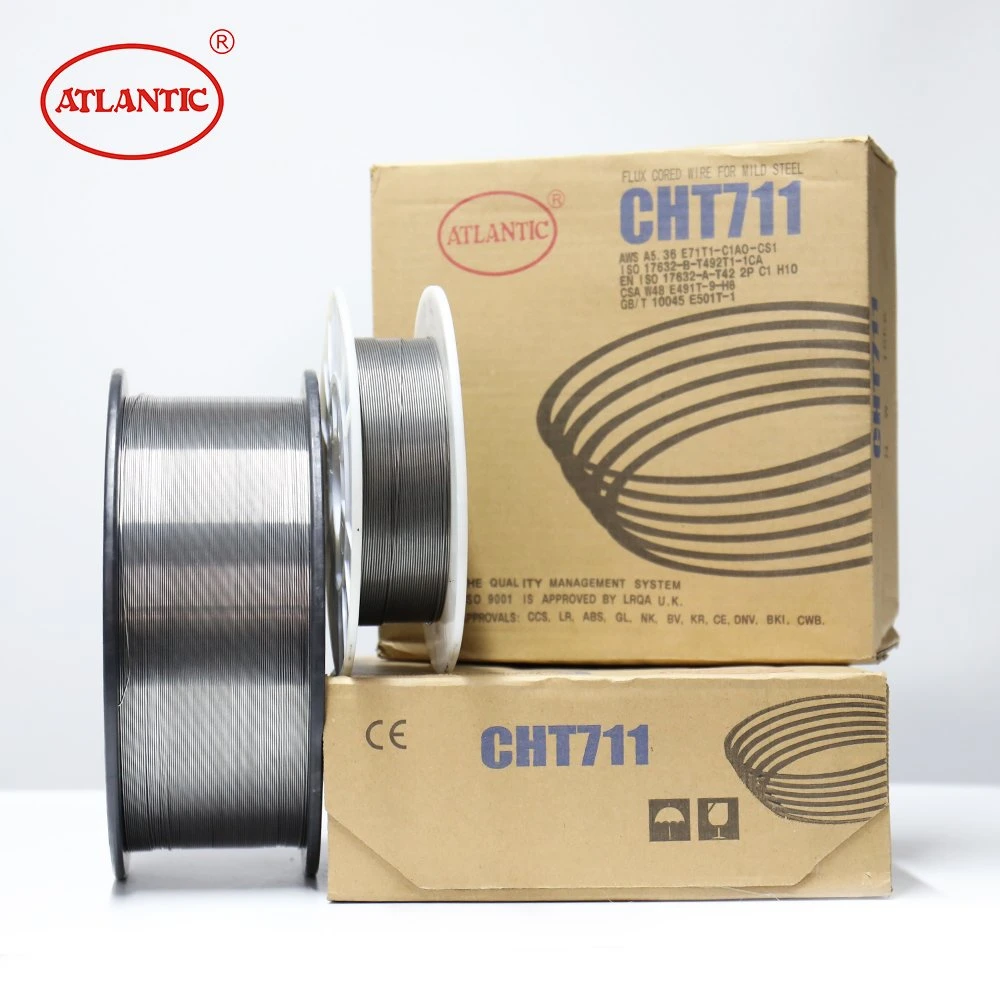 Atlantic OEM ODM Obm Factory Wholesale/Supplier Price Tungsten Carbide Copper 0.8mm CO2 Solder MIG Mag TIG Welding Wire E71t1 Flux Cored Welding Wire