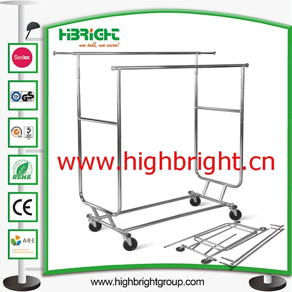 Customized Clothing Store Wooden and Metal Display Stand