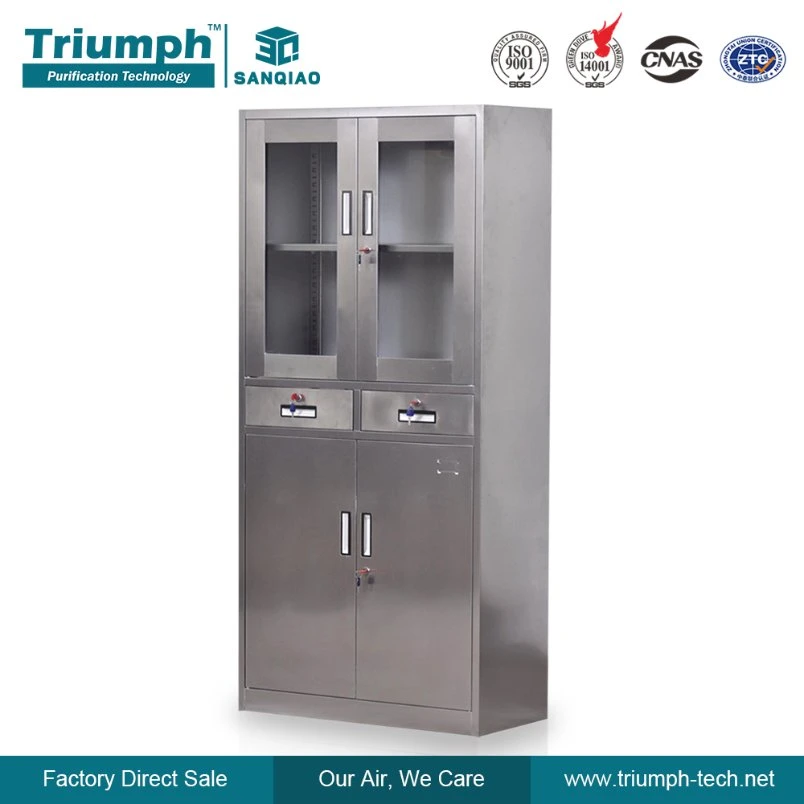 Lockable Stainless Steel Medical Instrument Cabinet for Hospital