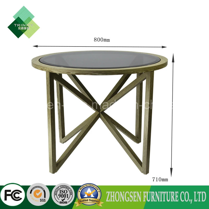 2017 Latest Fashion Top Design Glass Top Table for Restaurant