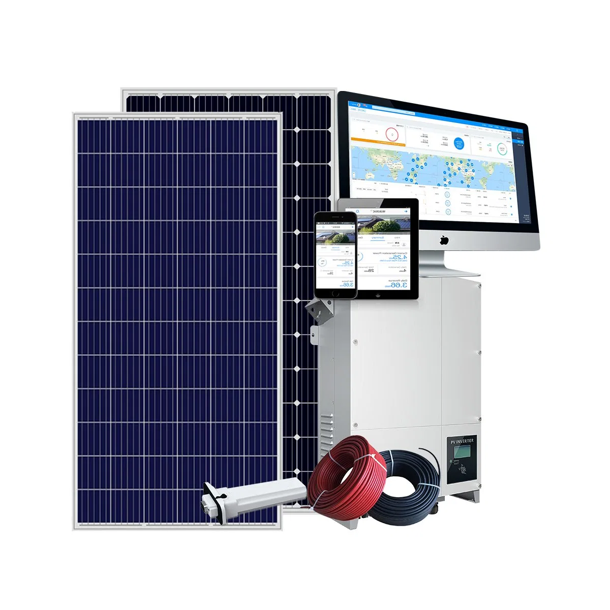 A tecnologia avançada de 3K 4KW 5 kw 6 kw 8 kw Sistema Solar para uso doméstico e o Condicionador de Ar