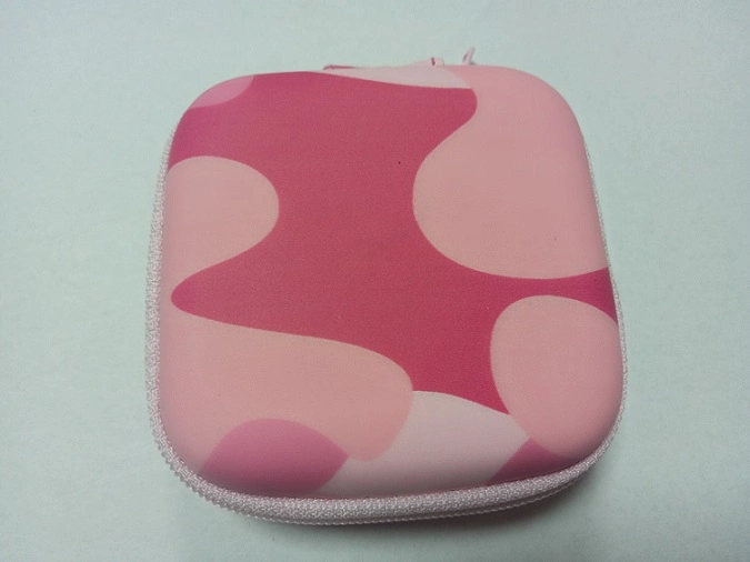 Small Square Portable Colorful Travel Earphone and Headphone EVA Storage Case with Zipper Closure