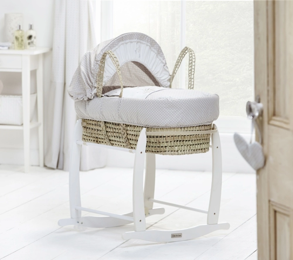 Pine Wood Folding Moses Basket Stand Baby Crib