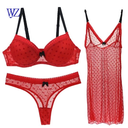 Women Plus Size Bra Sexy Ladies Nightwear Bra & Brief Underwear Set