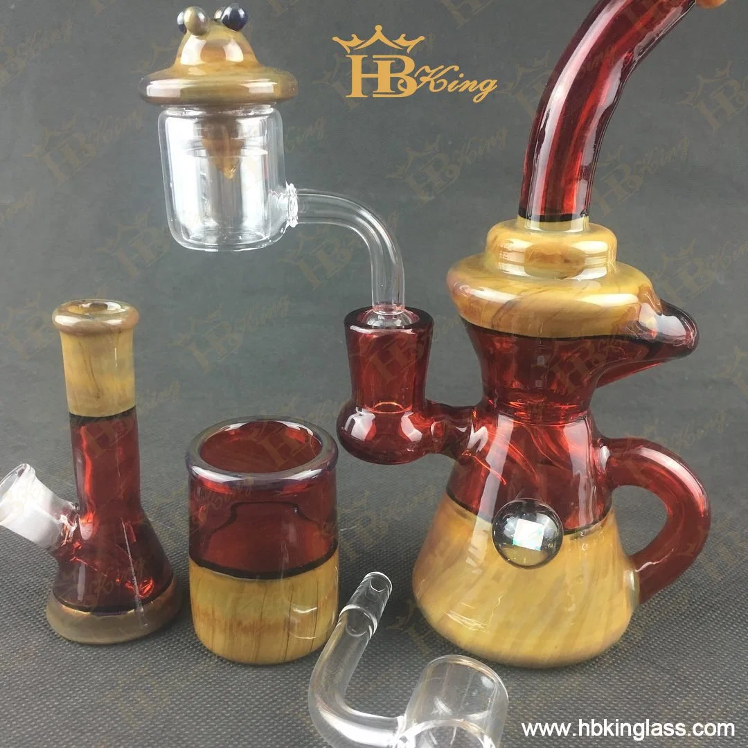 American Color Mini Size Recycler Smoking Pipe with Banger Hbking Newest Glass Water Pipe