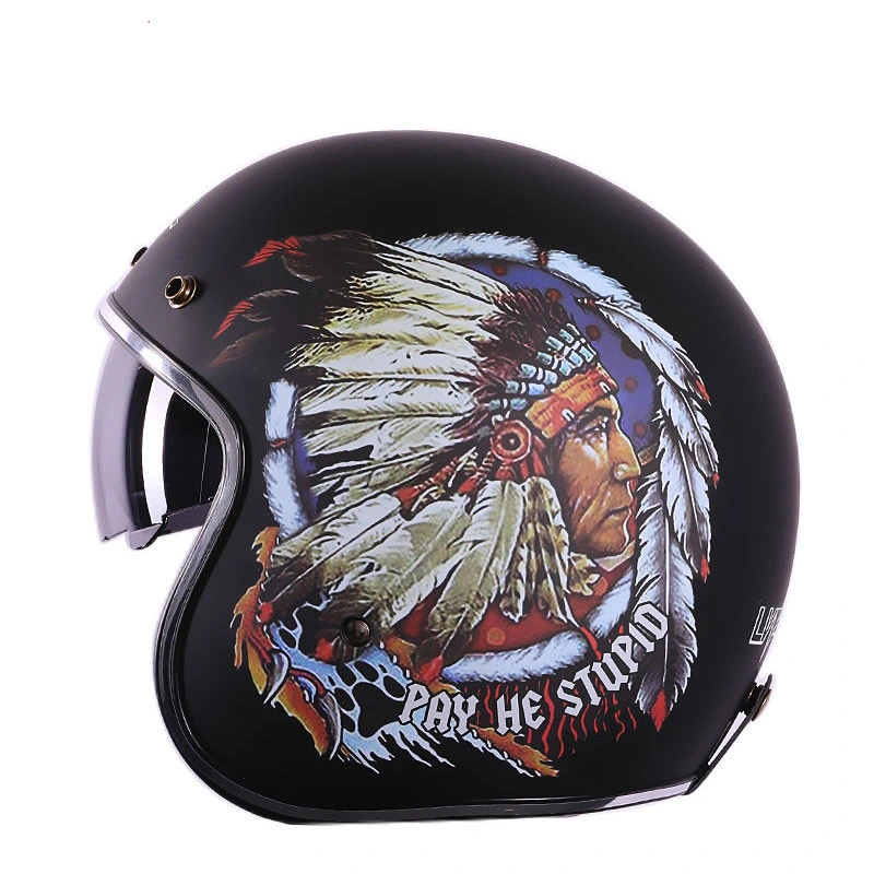 Personalized ABS ECE Scooter Helmet DOT Pen Face Motorcycle Racing Full Face Mask Helmet Retro Harley