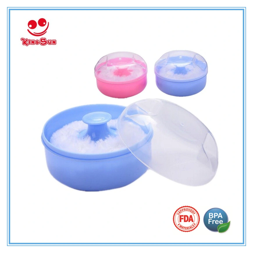 BPA Free Plastic Baby Powder Puff Cosmetics Box