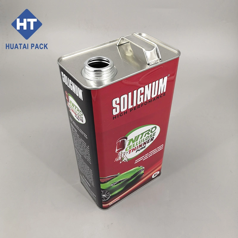 Custom Gallon F-Style Tin Cans Screw Thread Opening for Chemical or Thinners Packaging