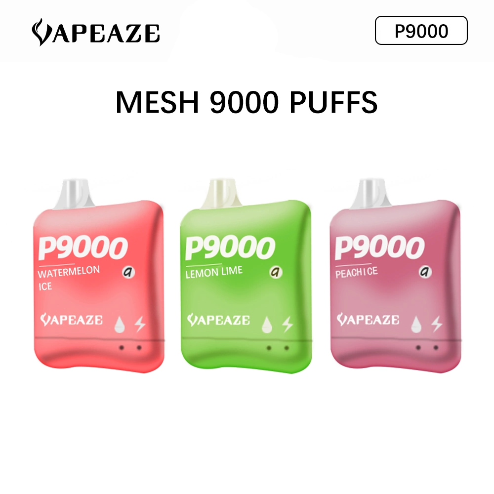 2023 Popular Vape Pen P9000 Mesh 9000 Puffs Wholesale E-Cig OEM Disposable Vape Box Series Electronic Cigarette Puff Box Fume Vape Puff Plus 18ml Rechargeable