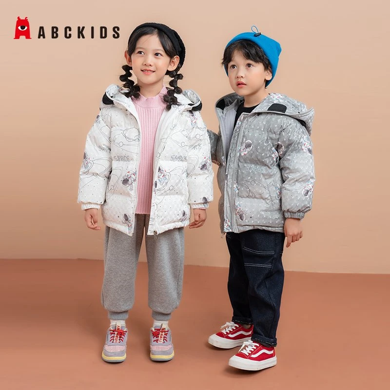 Chaqueta de invierno para niños Abckids Cotton-Padded niñas los niños Down chaquetas Chaqueta Puffer personalizado