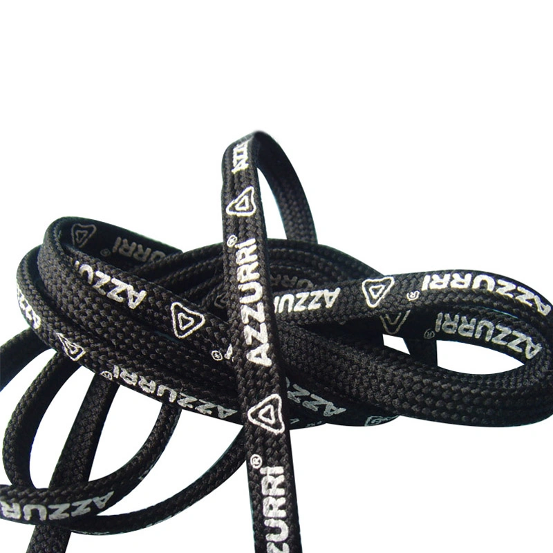 Fashion Design Polyester Flat Shoelace Printed Hoodie String Rope with Custom Logo for Garment