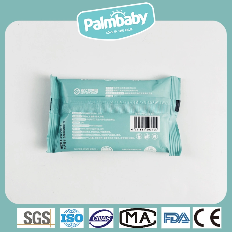 Antibacteriano Palmbaby toallita impregnada en empaque portátil para niños