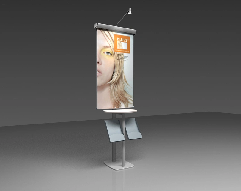 Exhibition Advertising Equipment Aluminum Poster Display with a 4 Brochure Holder