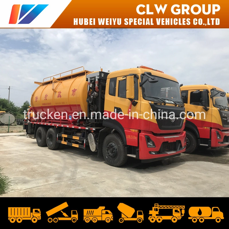 Heavy Duty Dongfeng Tianlong 6X4 16cbm High Pressure Jetting Sewer Cleaning Vacuum Sewage Suction Trucks