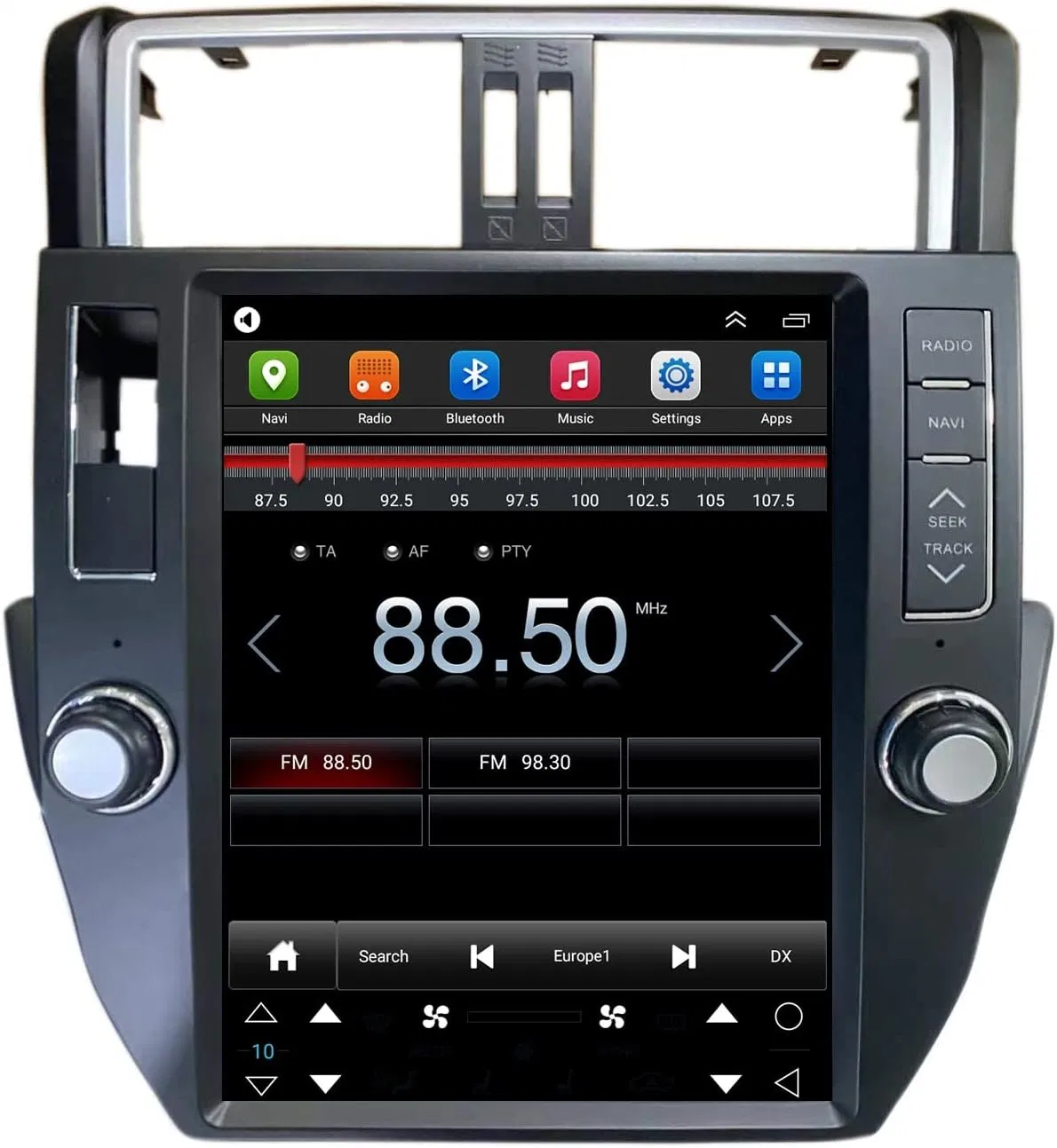 Para o sistema de navegação automóvel Android 11 de 12.1 polegadas da Tesla Style Rádio GPS com leitor de multimédia estéreo Ecrã Táctil IPS para Toyota Prado 2010-2013