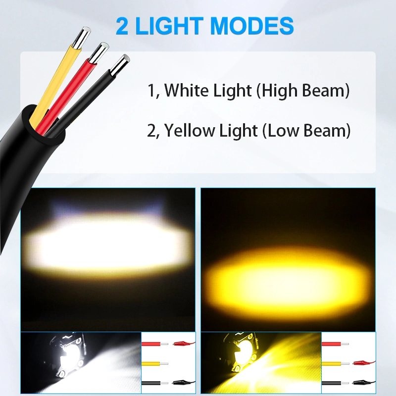 Haz de láser de alta/baja de la luz de LED con lentes Mini la luz de conducción para motocicletas de la luz de LED