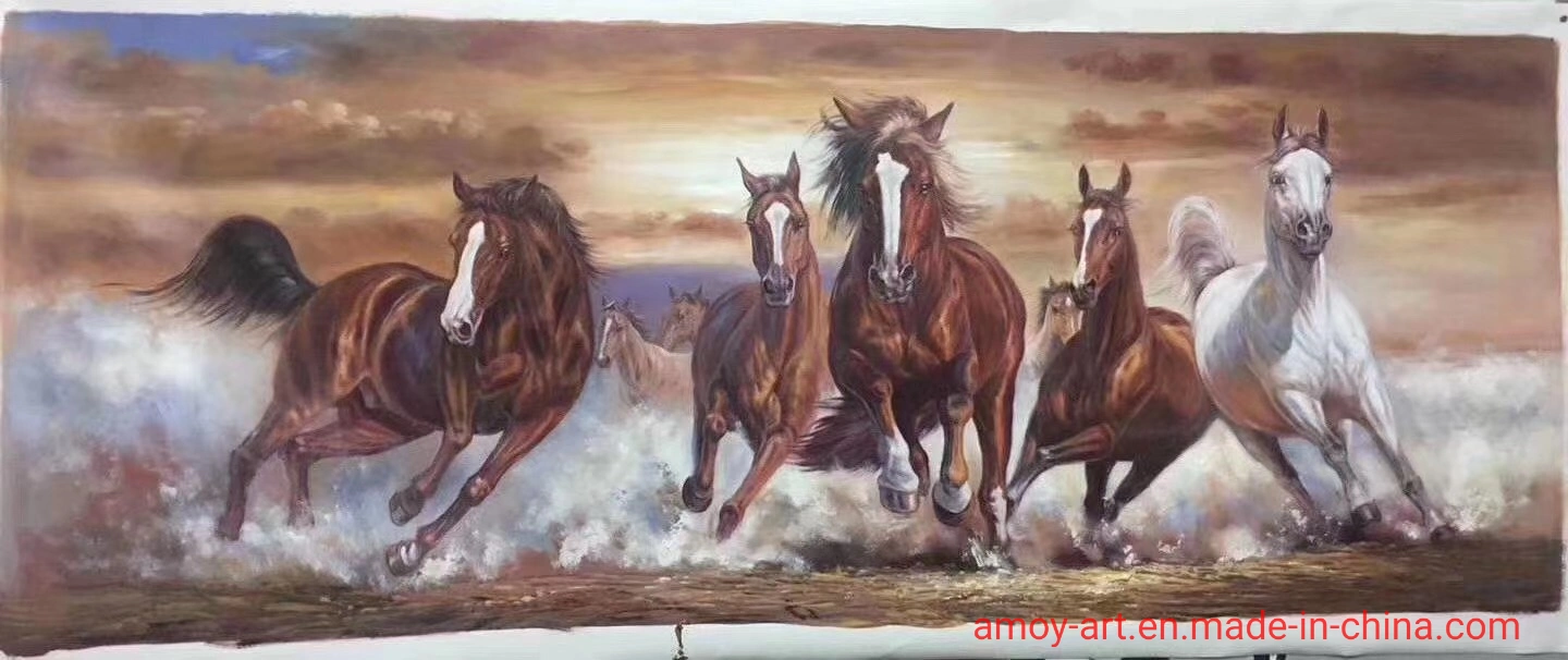 Les chevaux de l'huile chinois à la main de l'exécution peintures sur toile