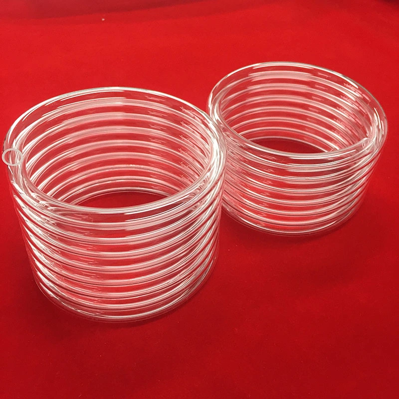 Clear Polishing Fused Silica Quartz Spiral Glass Dentist Tube for Furnace Vessel