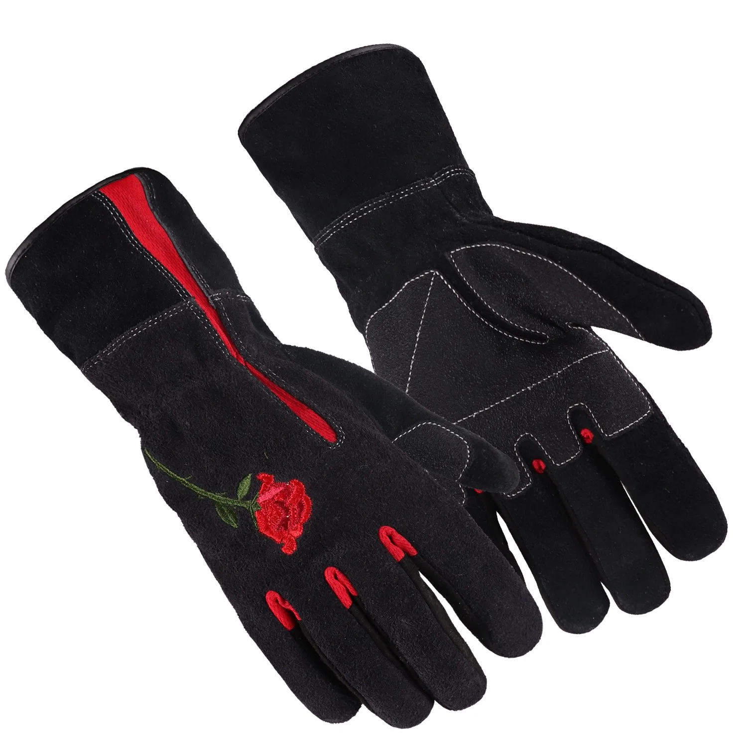 Hard-Wearing Leather Long Cuff Garden Gift Gloves Yard Work Rose Pruning Puncture-Resistant