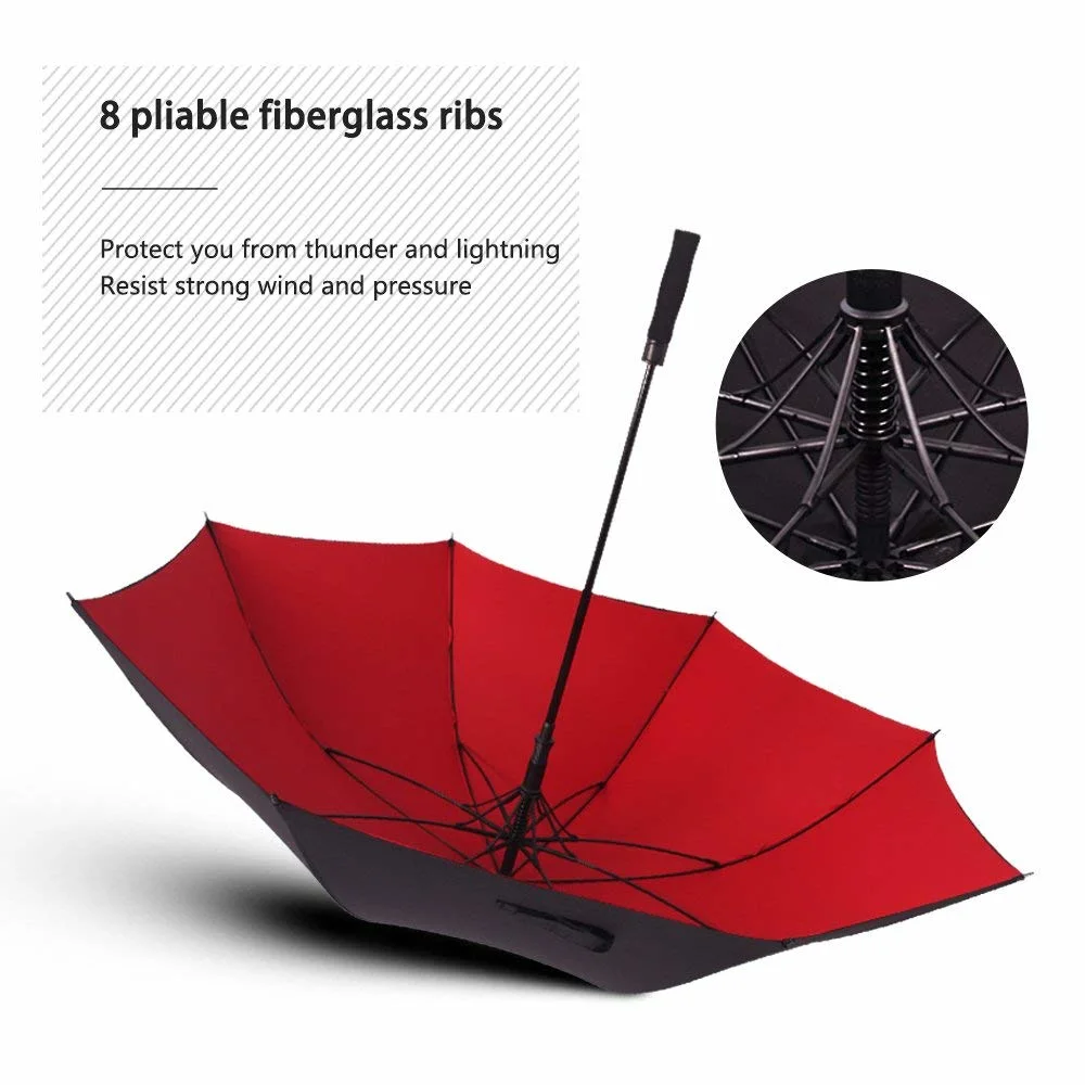 Parapluie de golf à ouverture automatique, 50/60 pouces, coupe-vent, double auvent robuste