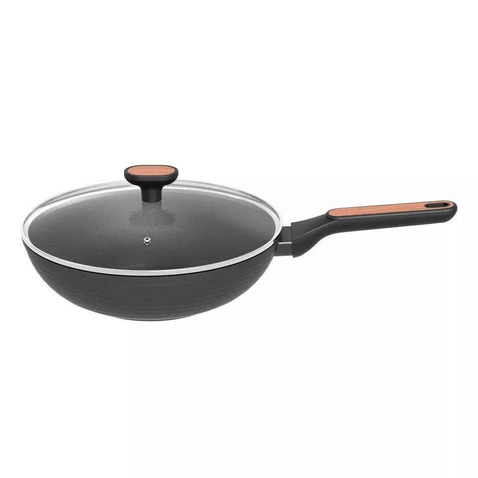 Line Style Series Black Aluminium Cookware Sets Withsoft Touch Bakelite Handle Pots and Pans with Induction Bottom