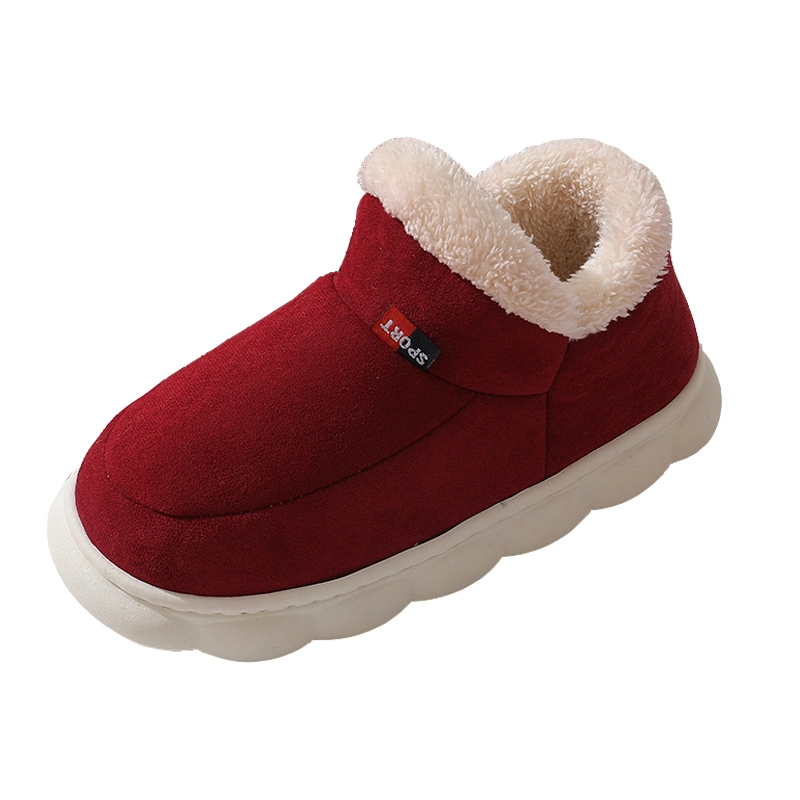Nuevos zapatos de algodón para interiores y exteriores de invierno para las personas mayores Con terciopelo y zapatos de algodón de solera gruesa