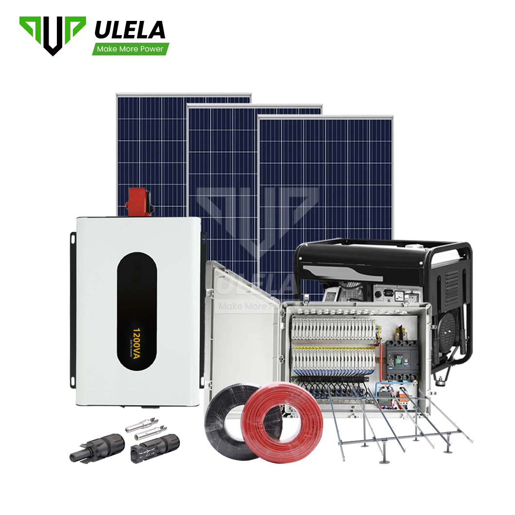 Ulela 1KW-10KW sistema de Energía Solar Fabricantes OEM Customized Solar Grid Sistema de energía PV diésel China