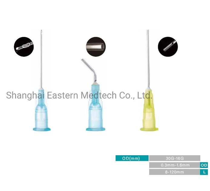 Productos médicos desechables para uso de los dentistas 23G/25g/ 27g / 30g aguja de riego Endo punta de aplicación dental aguja