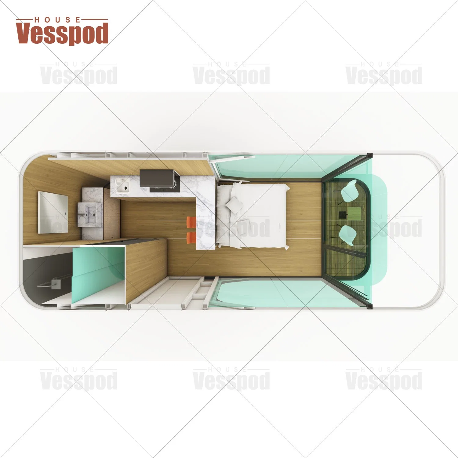 2023 Volferda Vespod Design Prefab House 2 Story Apple Cabin Fertighaus 3 Schlafzimmer 2 Badezimmer 1 Küche Modular Container Vu115 Apple House Capsule House