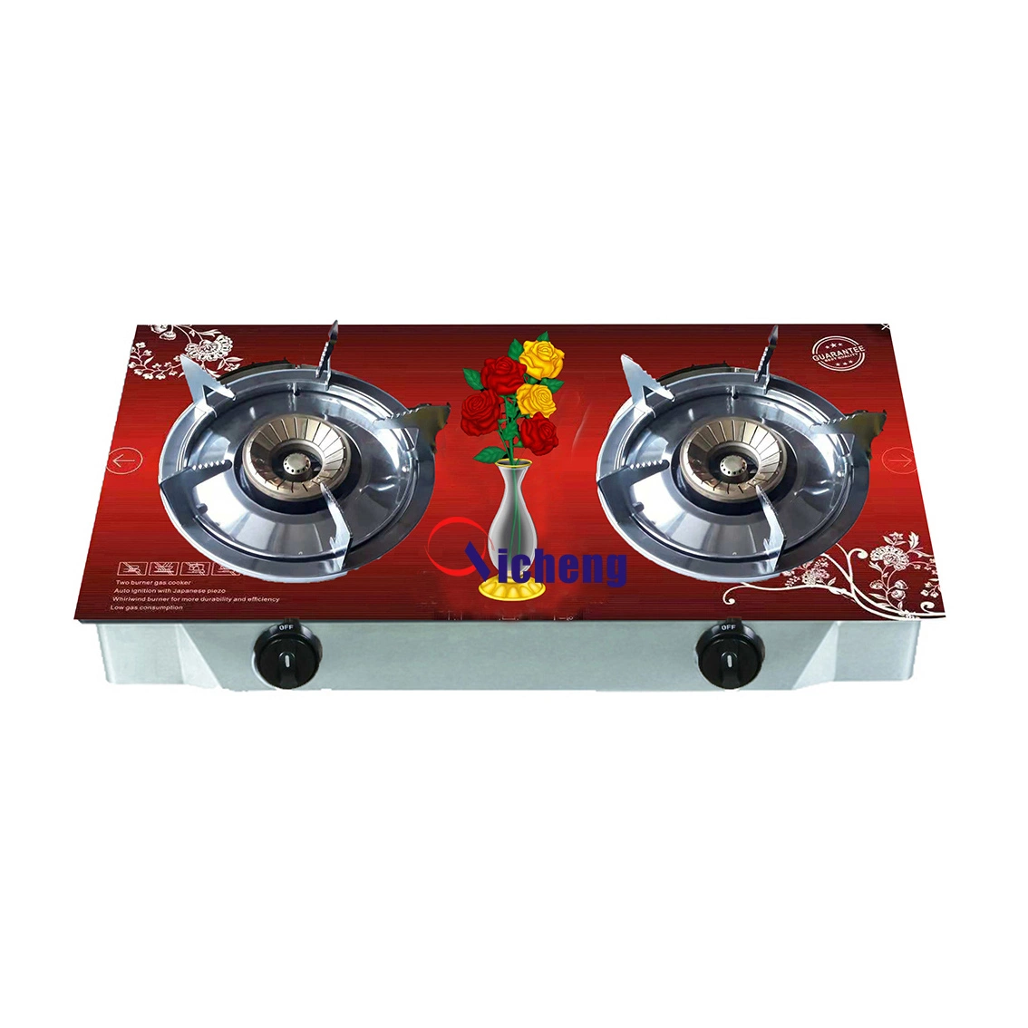 2 Burner Gas Cooker for Electric Gas Stove with Tempered Glass