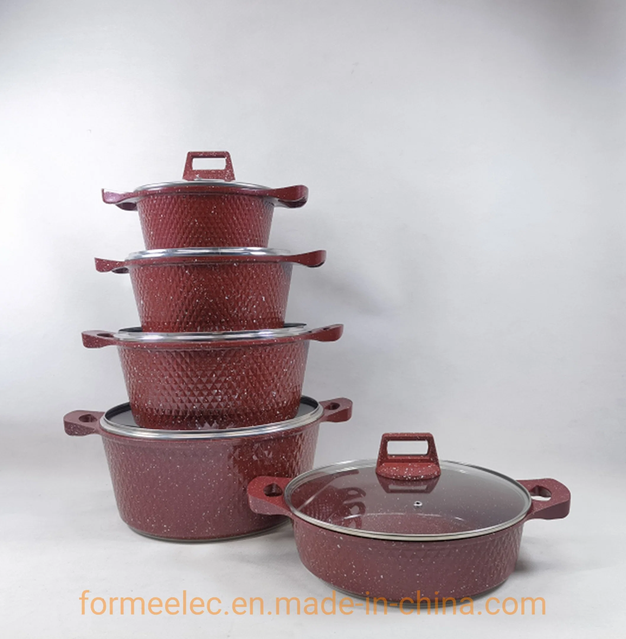 Granite Kitchenware Stewpot 12PCS Set Ceramic Coating Aluminum Die-Cast Casserole Set